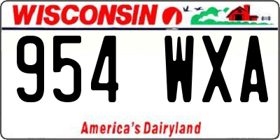 WI license plate 954WXA