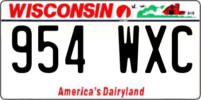 WI license plate 954WXC