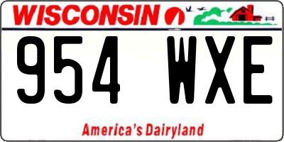 WI license plate 954WXE