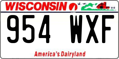 WI license plate 954WXF
