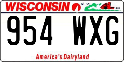 WI license plate 954WXG