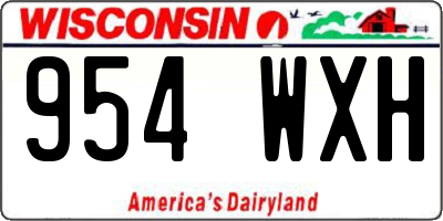 WI license plate 954WXH