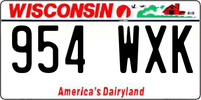 WI license plate 954WXK