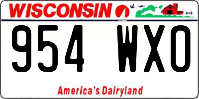 WI license plate 954WXO
