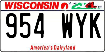 WI license plate 954WYK
