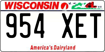 WI license plate 954XET