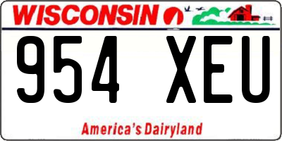 WI license plate 954XEU