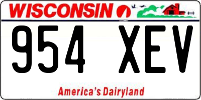 WI license plate 954XEV