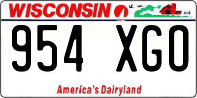 WI license plate 954XGO