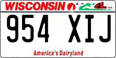 WI license plate 954XIJ
