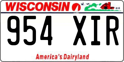 WI license plate 954XIR