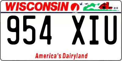 WI license plate 954XIU