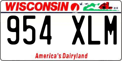 WI license plate 954XLM