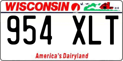 WI license plate 954XLT