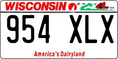 WI license plate 954XLX