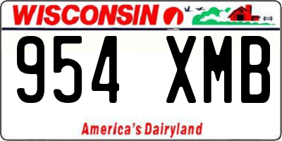 WI license plate 954XMB
