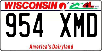 WI license plate 954XMD