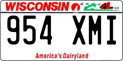 WI license plate 954XMI