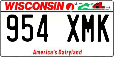 WI license plate 954XMK