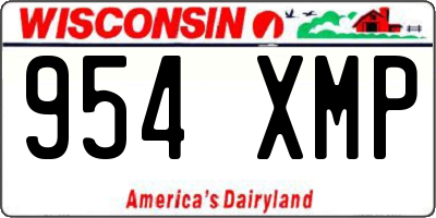 WI license plate 954XMP