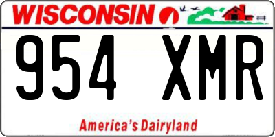 WI license plate 954XMR