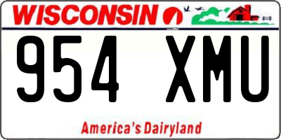 WI license plate 954XMU