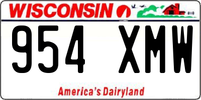 WI license plate 954XMW