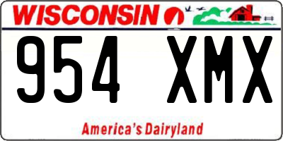 WI license plate 954XMX