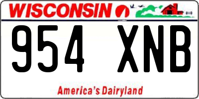 WI license plate 954XNB