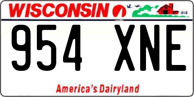 WI license plate 954XNE