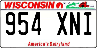 WI license plate 954XNI