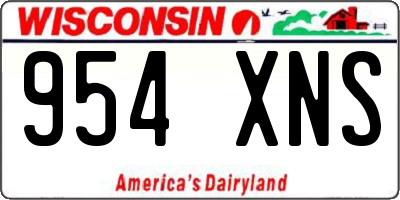 WI license plate 954XNS