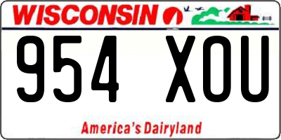 WI license plate 954XOU