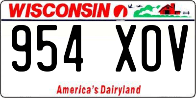 WI license plate 954XOV