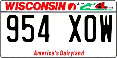 WI license plate 954XOW