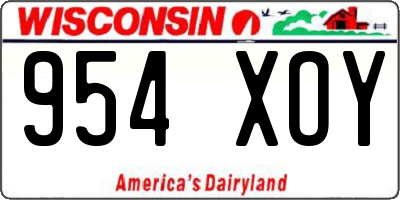 WI license plate 954XOY