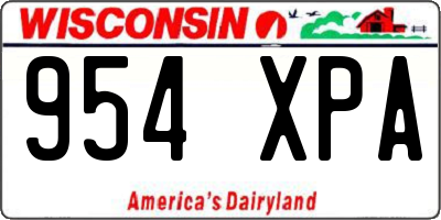 WI license plate 954XPA
