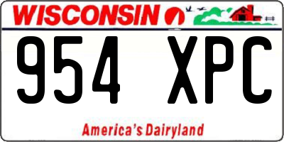 WI license plate 954XPC