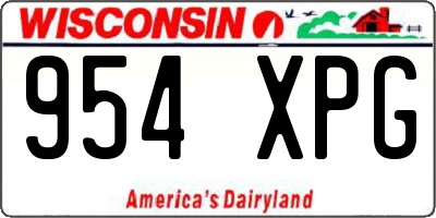 WI license plate 954XPG