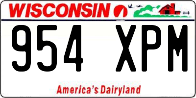 WI license plate 954XPM