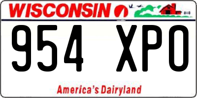 WI license plate 954XPO