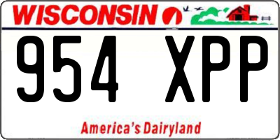 WI license plate 954XPP