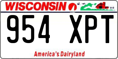 WI license plate 954XPT