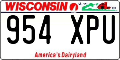 WI license plate 954XPU