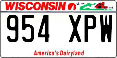 WI license plate 954XPW