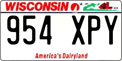 WI license plate 954XPY