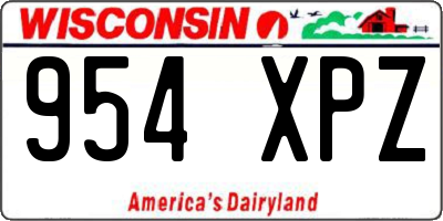 WI license plate 954XPZ