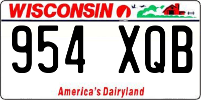 WI license plate 954XQB