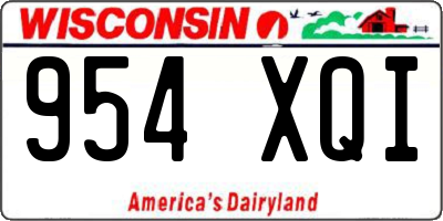WI license plate 954XQI