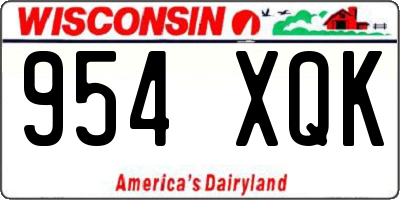 WI license plate 954XQK